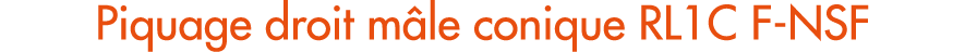 Piquage droit m le conique RL1C F NSF